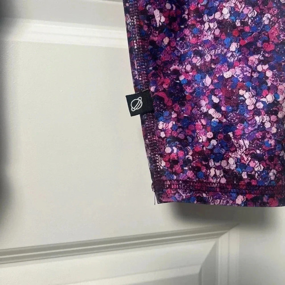 Peloton Cycle x Terez Active Leggings Logo Purple Speckles Womens Size M - Picture 7 of 14